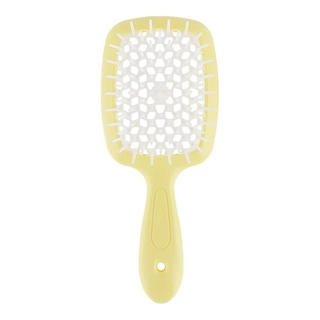 Гребінець Janeke SMALL SUPER BRUSH жовтий (пастель) з білим