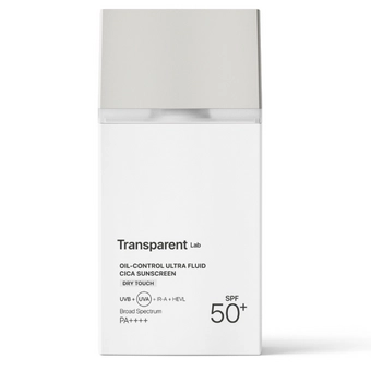 Сонцезахисний крем із центелою для контролю жирності шкіри TRANSPARENT-LAB OIL-CONTROL ULTRA FLUID CICA SUNSCREEN, 100 ml