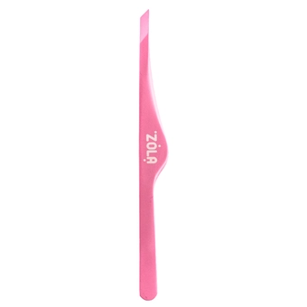 Пінцет скошений професійний для брів ZOLA LIGHT PINK