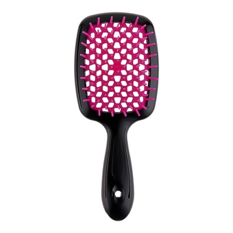 Гребінець Janeke SMALL SUPER BRUSH чорний з фуксією